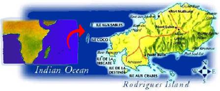 Rodrigues is located in the south-west Indian Ocean